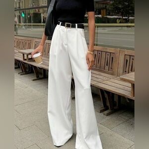 Solid Wide Leg Women Chino Pants Without Belt Size XL NWT commense cm10